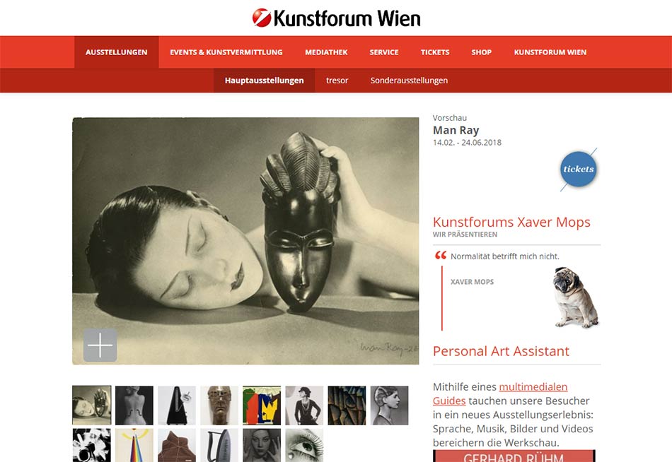 Exhibition Kunstforum Wien (Austria) 02/14 to 06/24/2018