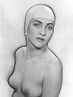 Meret Oppenheim, nue avec bonnet de bain