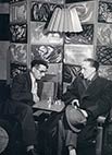 Man Ray and Marcel Duchamp playing chess